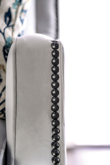 Montecelio Light Gray/Navy Sofa & Loveseat - Ornate Home