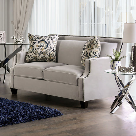 Montecelio Light Gray/Navy Sofa & Loveseat - Ornate Home