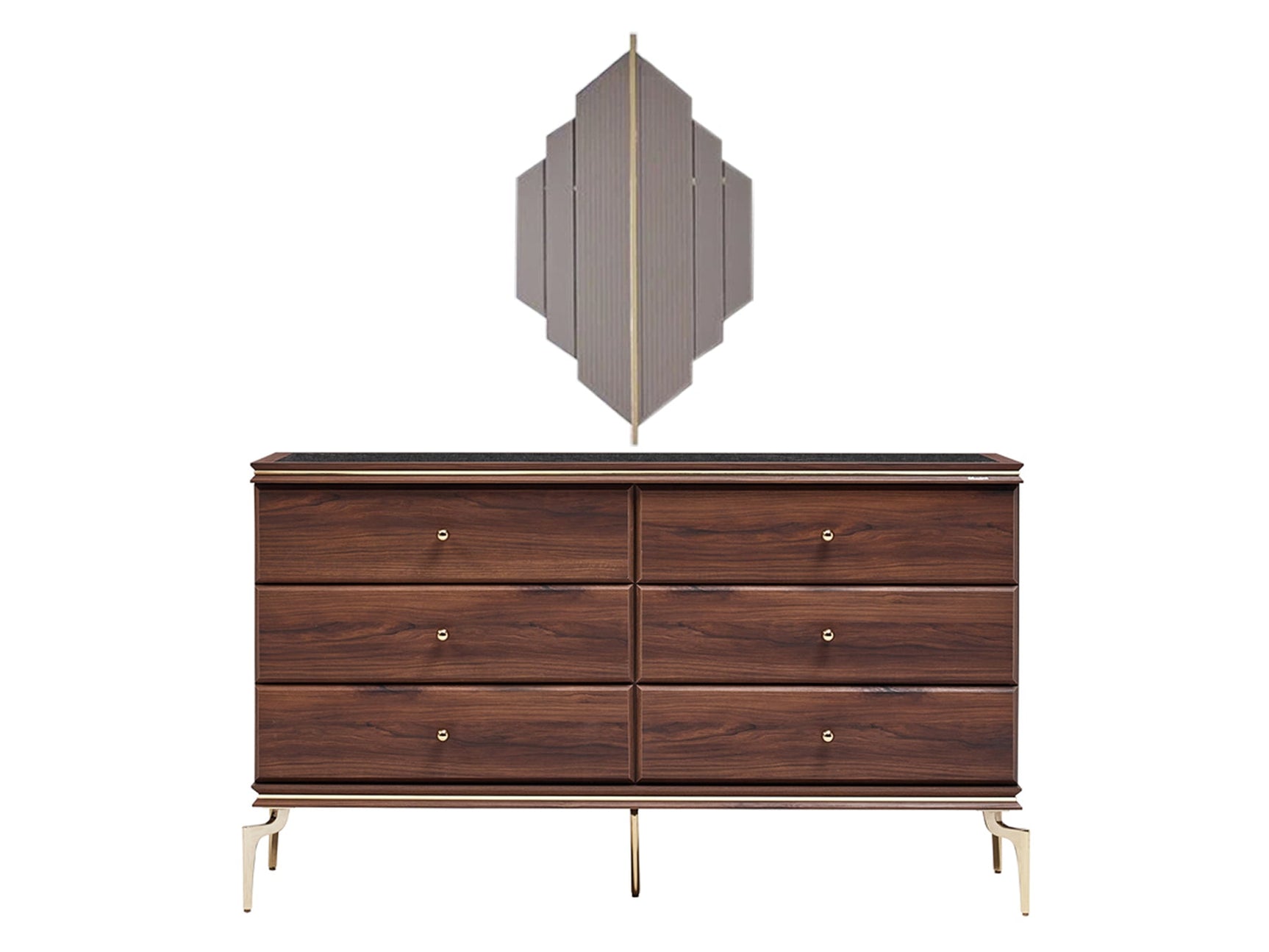 Montego Walnut Dresser - Ornate Home