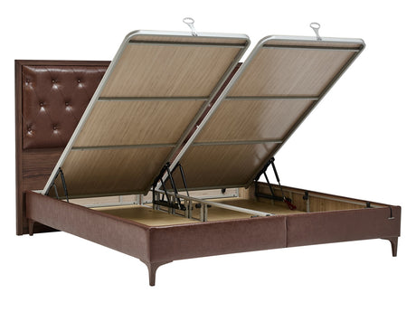 Montego Walnut King Storage Bed - Ornate Home