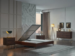 Montego Walnut King Storage Bed - Ornate Home