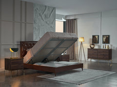 Montego Walnut King Storage Bed - Ornate Home