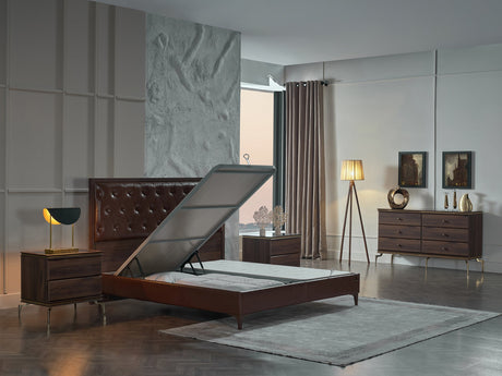 Montego Walnut King Storage Bed - Ornate Home