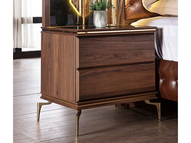 Montego Walnut Nightstand - Ornate Home