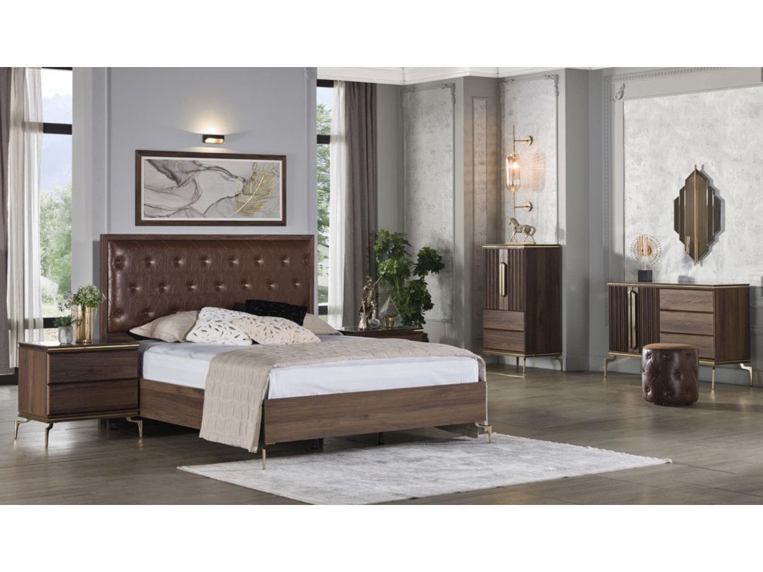 Montego Walnut Queen Headboard - Ornate Home