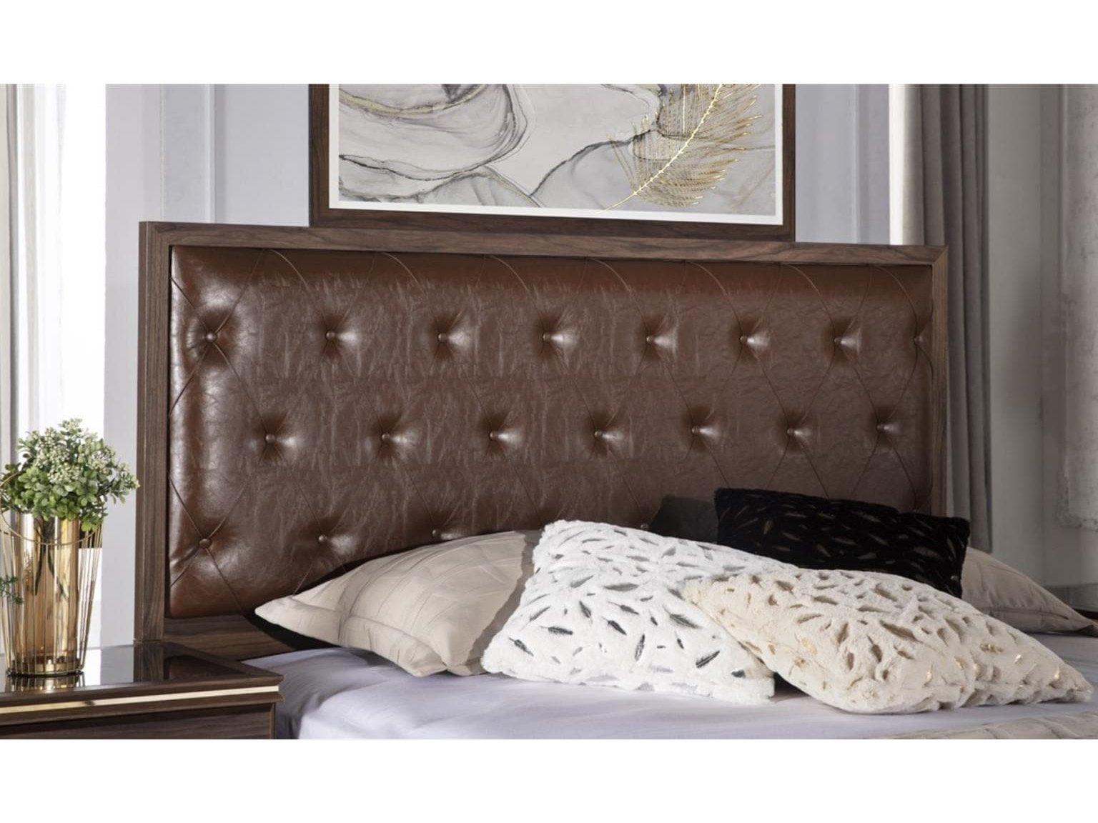 Montego Walnut Queen Headboard - Ornate Home