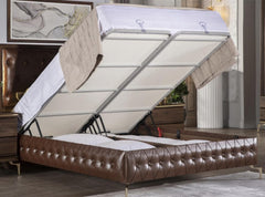 Montego Walnut Queen Storage Bed - Ornate Home