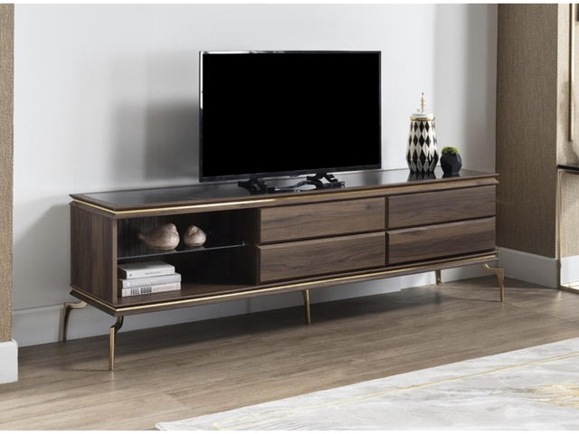 Montego Walnut TV Stand - Ornate Home