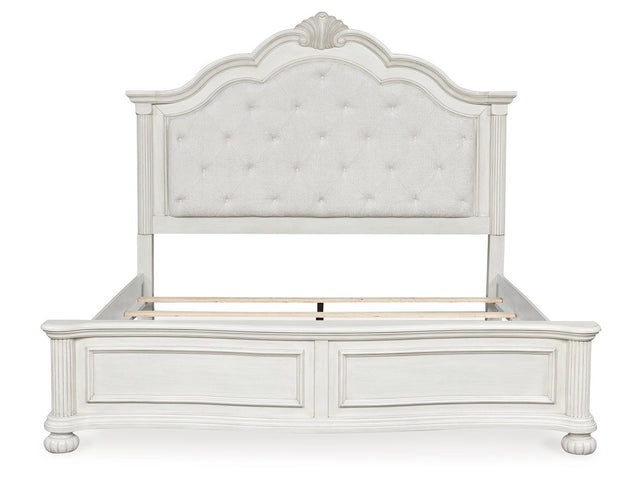 Montelaine Antique White California King Upholstered Panel Bed (Online Special Price) - Ornate Home