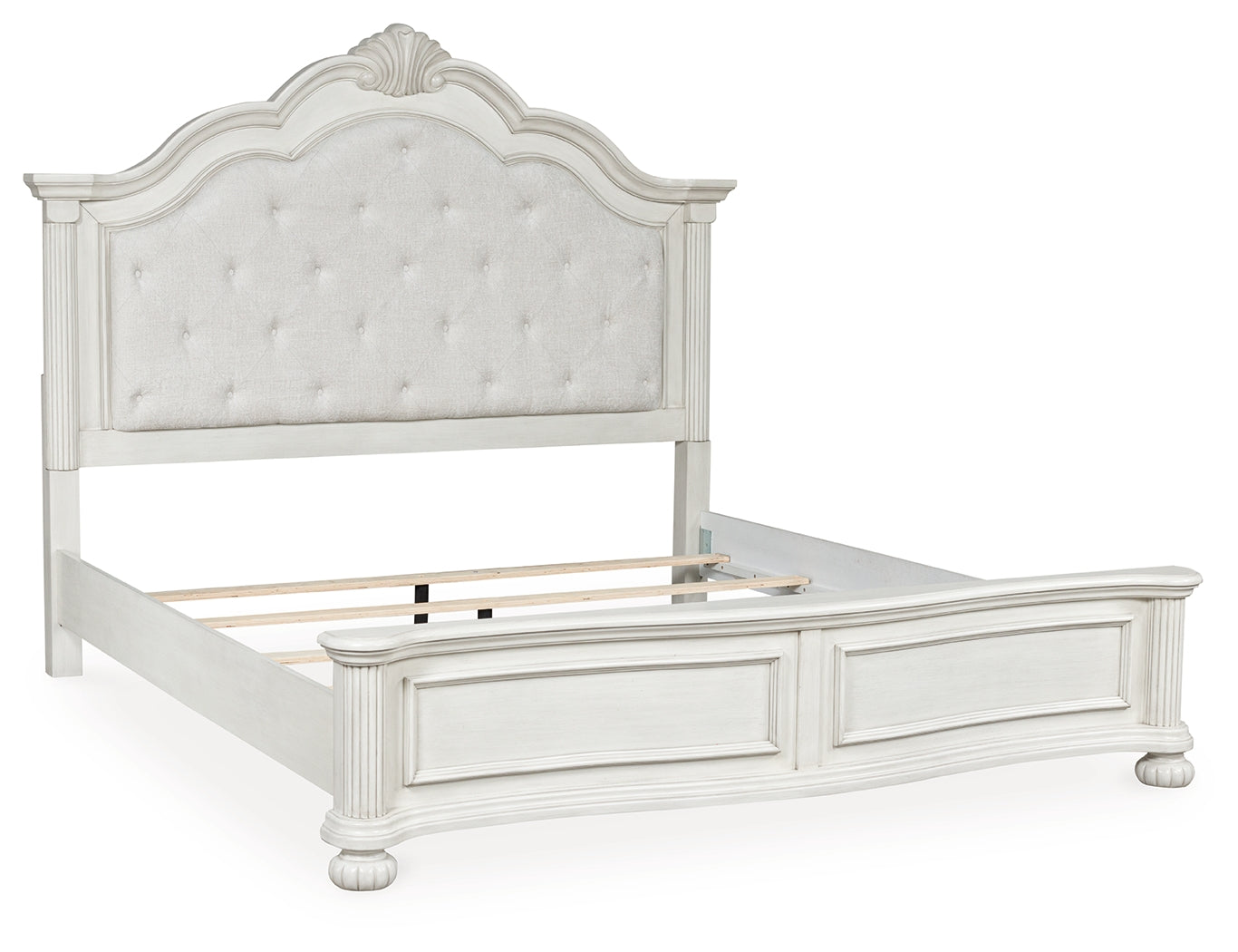 Montelaine Antique White California King Upholstered Panel Bed (Online Special Price) - Ornate Home