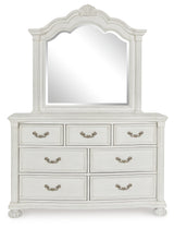 Montelaine Antique White Dresser and Mirror - Ornate Home