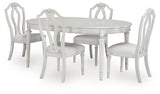 Montelaine Antique White Extension Dining Table and 4 Chairs (Online Special Price) - Ornate Home