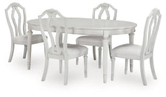 Montelaine Antique White Extension Dining Table and 4 Chairs - Ornate Home
