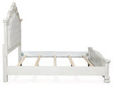 Montelaine Antique White King Upholstered Panel Bed - Ornate Home