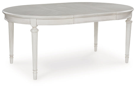 Montelaine Antique White Oval Dining Room Table - Ornate Home