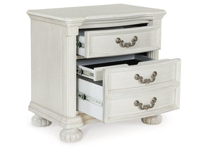 Montelaine Antique White Three Drawer Nightstand - Ornate Home