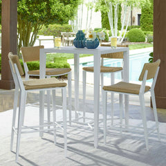 Montellano White Outdoor Bar Table - Ornate Home