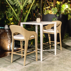 Montellano White Outdoor Bar Table - Ornate Home