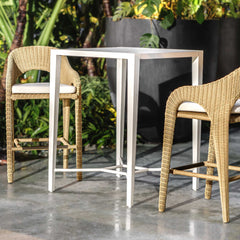 Montellano White Outdoor Bar Table - Ornate Home