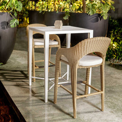 Montellano White Outdoor Bar Table - Ornate Home