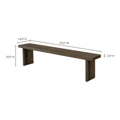 Monterey Aged Brown Bench - Ornate Home