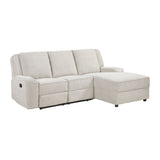 Monterey Beige 2-Piece Reclining Sectional with Right Chaise - Ornate Home
