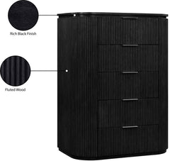 Monterey Black/Silver Wood And Oak Veneer Chest - Ornate Home