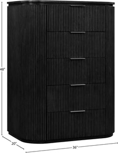 Monterey Black/Silver Wood And Oak Veneer Chest - Ornate Home