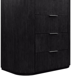 Monterey Black/Silver Wood And Oak Veneer Chest - Ornate Home