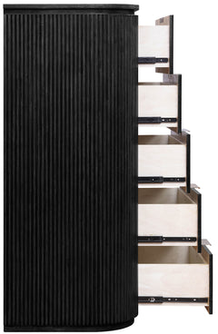 Monterey Black/Silver Wood And Oak Veneer Chest - Ornate Home