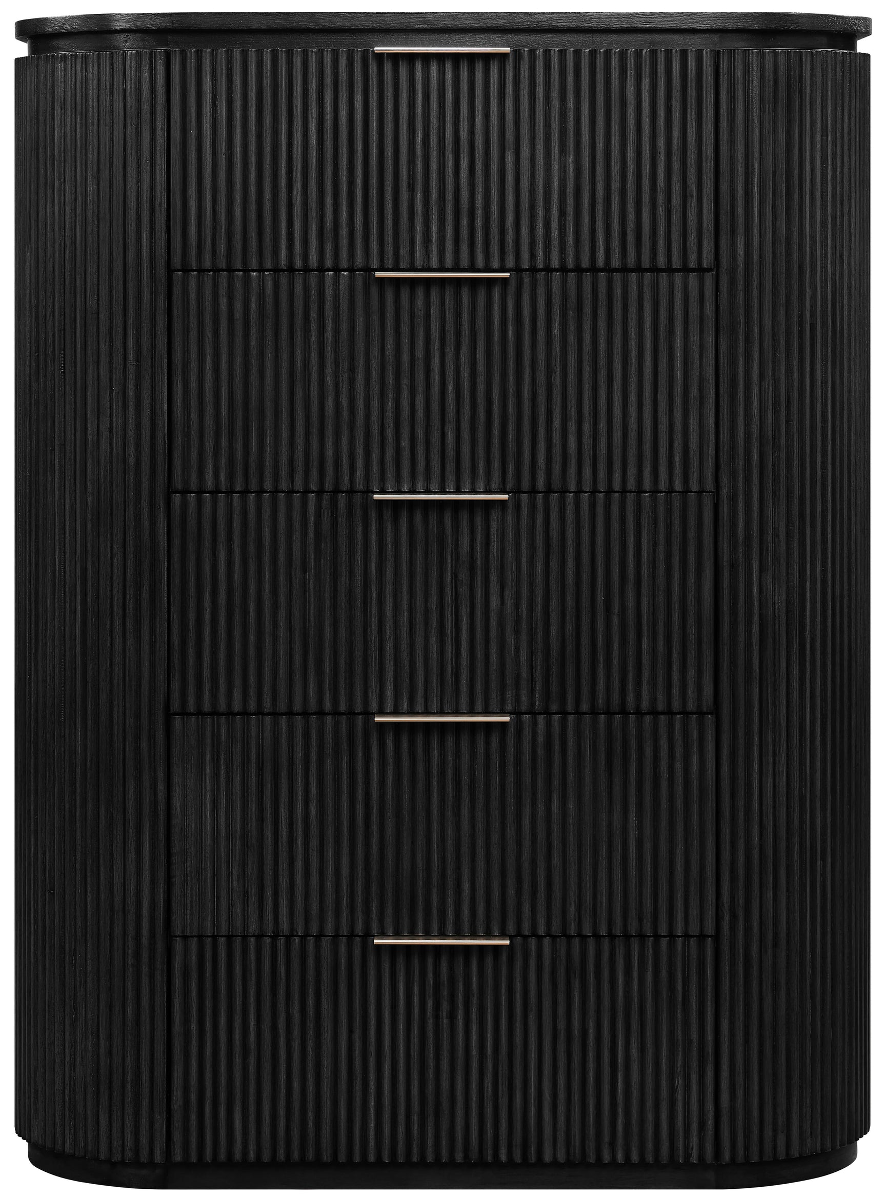 Monterey Black/Silver Wood And Oak Veneer Chest - Ornate Home