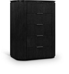 Monterey Black/Silver Wood And Oak Veneer Chest - Ornate Home