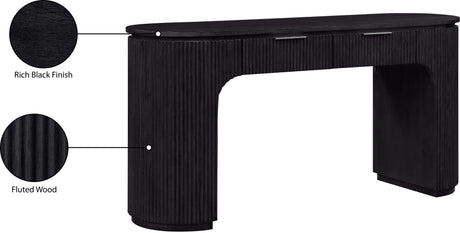 Monterey Black/Silver Wood And Oak Veneer Desk - Ornate Home