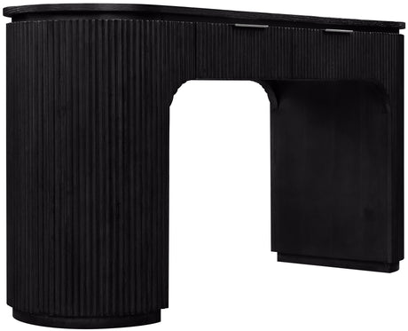 Monterey Black/Silver Wood And Oak Veneer Desk - Ornate Home