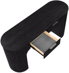 Monterey Black/Silver Wood And Oak Veneer Desk - Ornate Home