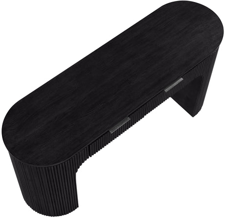 Monterey Black/Silver Wood And Oak Veneer Desk - Ornate Home