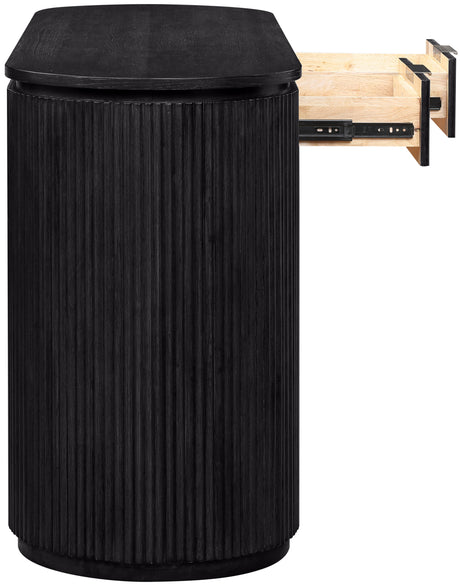 Monterey Black/Silver Wood And Oak Veneer Desk - Ornate Home