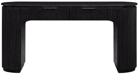 Monterey Black/Silver Wood And Oak Veneer Desk - Ornate Home