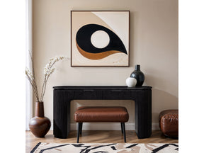 Monterey Black/Silver Wood And Oak Veneer Desk - Ornate Home