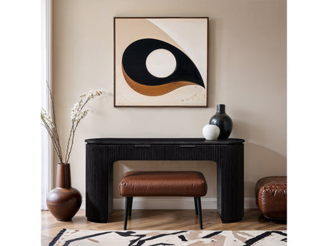 Monterey Black/Silver Wood And Oak Veneer Desk - Ornate Home