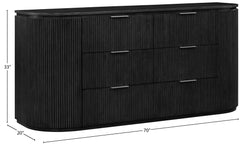 Monterey Black/Silver Wood And Oak Veneer Dresser - Ornate Home