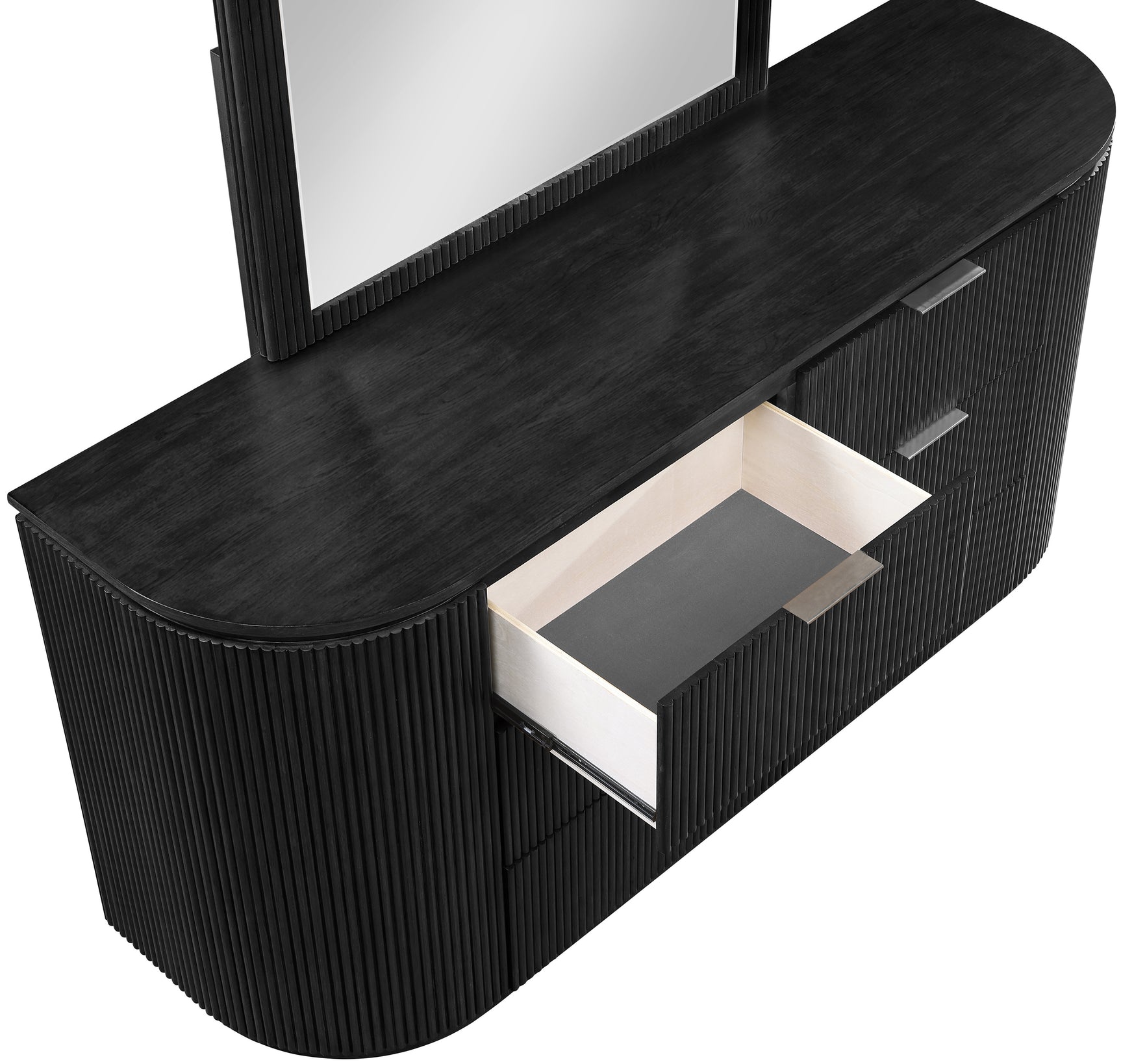 Monterey Black/Silver Wood And Oak Veneer Dresser - Ornate Home