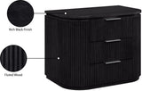 Monterey Black/Silver Wood And Oak Veneer Nightstand - Ornate Home