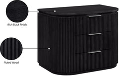 Monterey Black/Silver Wood And Oak Veneer Nightstand - Ornate Home
