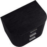 Monterey Black/Silver Wood And Oak Veneer Nightstand - Ornate Home