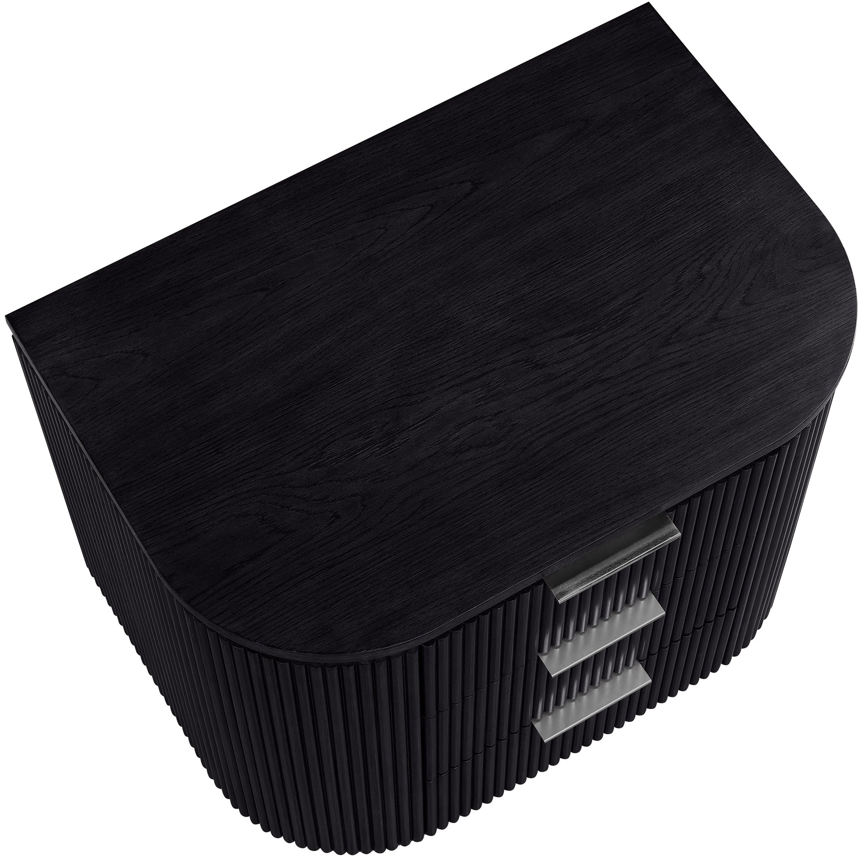 Monterey Black/Silver Wood And Oak Veneer Nightstand - Ornate Home