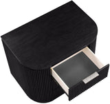 Monterey Black/Silver Wood And Oak Veneer Nightstand - Ornate Home