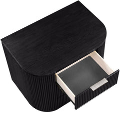 Monterey Black/Silver Wood And Oak Veneer Nightstand - Ornate Home