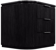 Monterey Black/Silver Wood And Oak Veneer Nightstand - Ornate Home