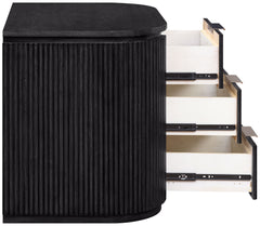 Monterey Black/Silver Wood And Oak Veneer Nightstand - Ornate Home